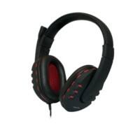 Logilink HS0033 Headset Verkabelt Kopfbügel Schwarz, Rot mit Mikrofon