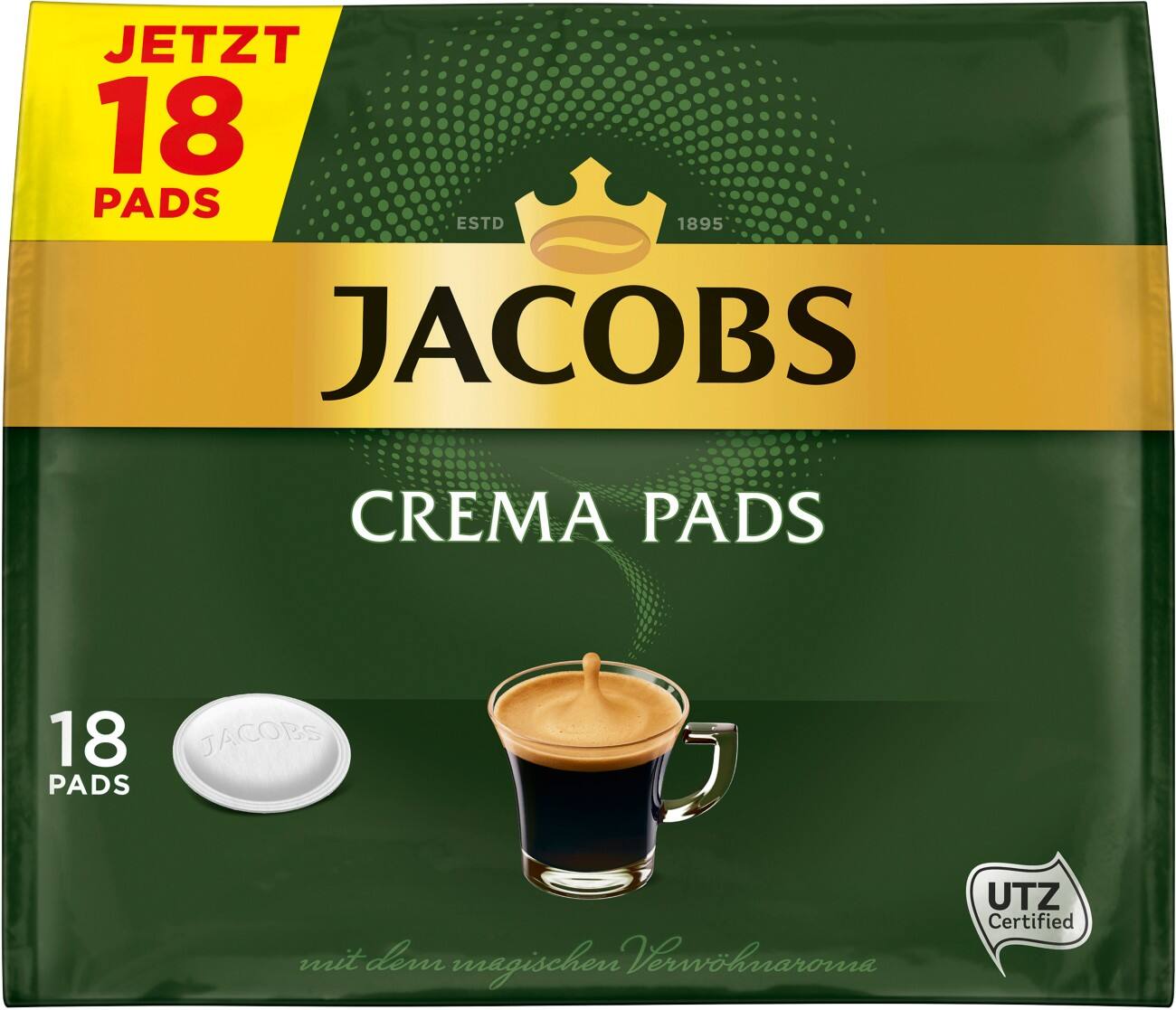 Jacobs Kaffeepads Crema 18 Stück à 118 g