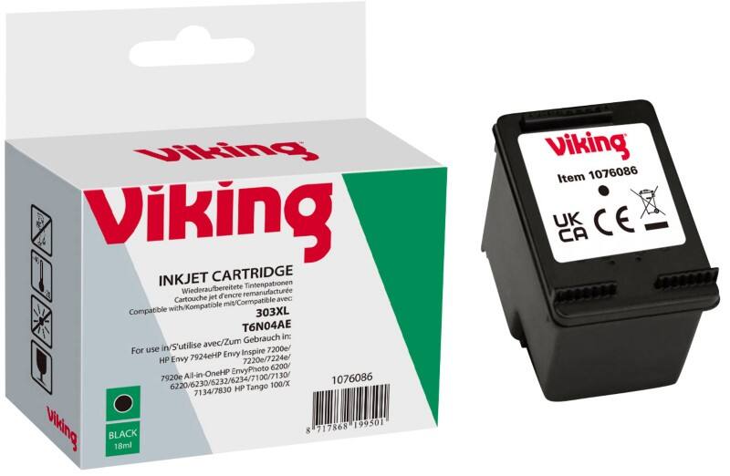 Viking 303XL Kompatibel HP Tintenpatrone T6N04AE Schwarz