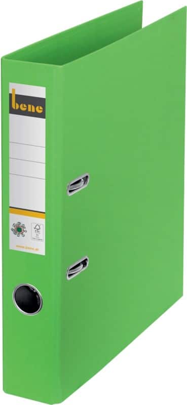 Bene No.1 Schmal Ordner A4 52 mm Grün 2 Ringe 301600 GN Pappkarton Glatt Hochformat Recycled