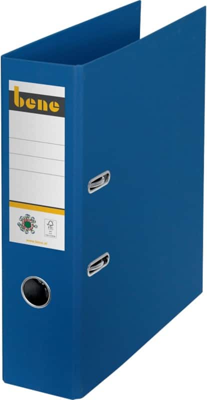 Bene No.1 Ordner Breit A4 80 mm Blau 2 Ringe 301400BL Pappkarton Glatt Hochformat