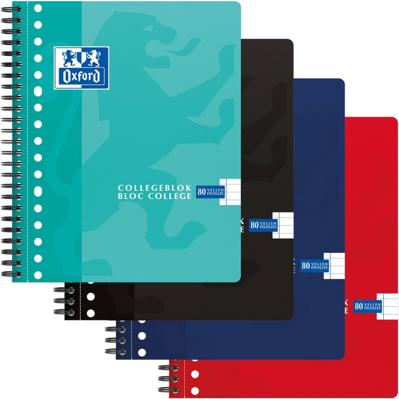 OXFORD Sammelblock Farbig aßortiert Liniert A5+ 80 Blatt