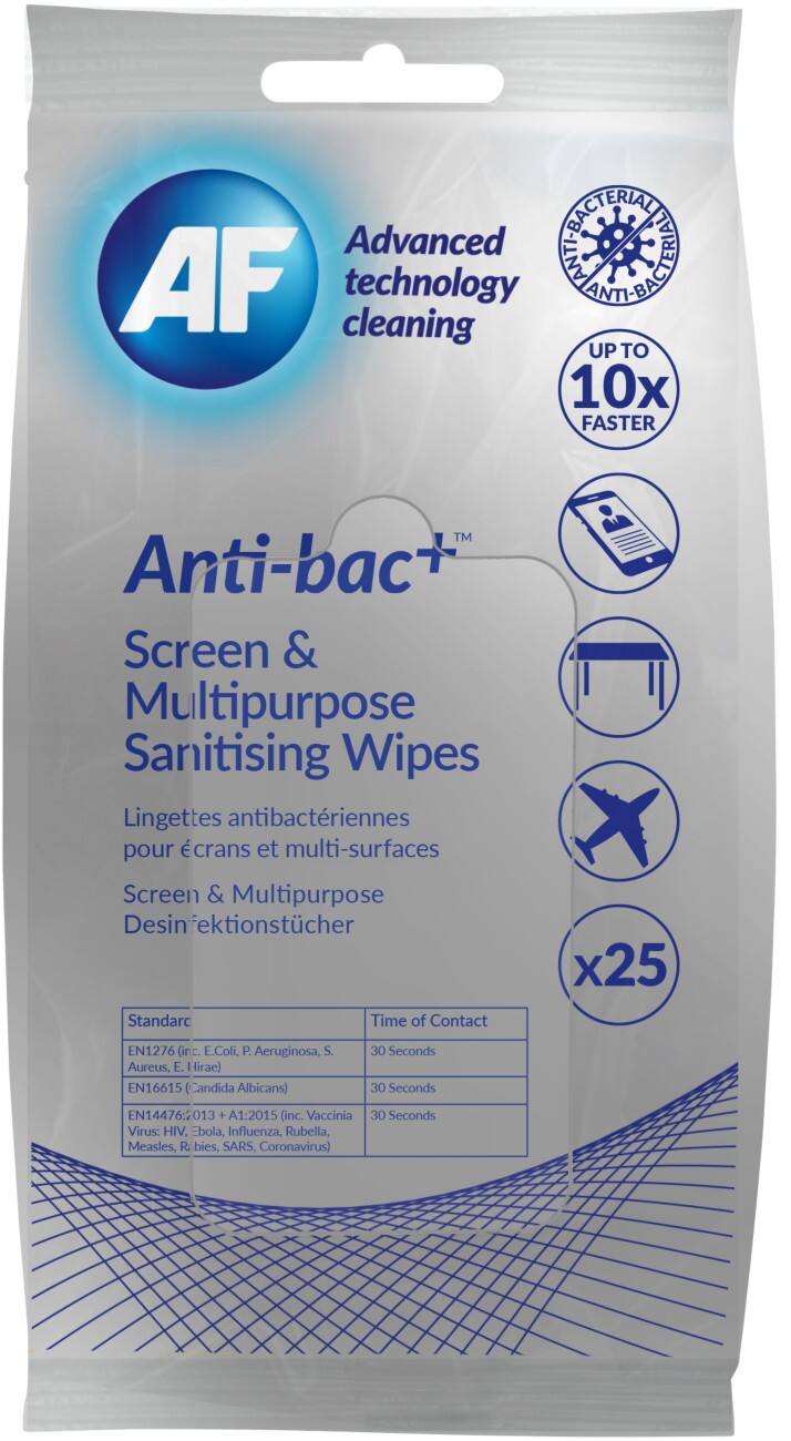 AF Desinfektionstücher Anti-Bac+ Weiß 17,5 x 9,5 x 4 cm 25 Stück