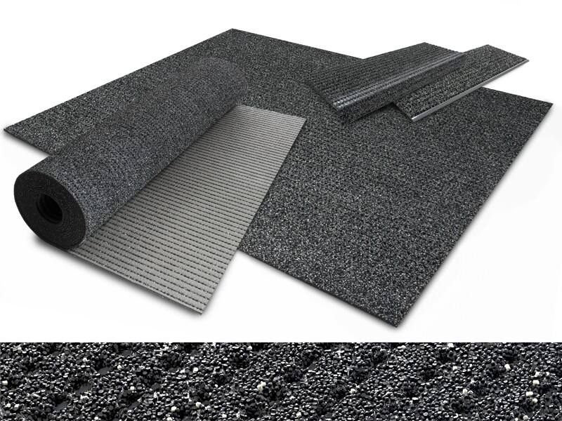 etm Sicherheitsmatte Anti Rutsch PES, Glasgarn, PVC Grau 1200 x 2000 mm