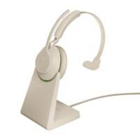 Jabra Evolve2 65 Kopfhörer Kabellos Kopfbügel Geräuschunterdrückung mit Mikrofon Beige mit Mikrofon Bluetooth USB-C