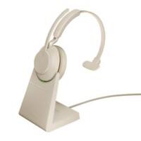 Jabra Evolve2 UC 65 Kopfhörer Kabellos Kopfbügel Geräuschunterdrückung mit Mikrofon Beige mit Mikrofon Bluetooth USB-A
