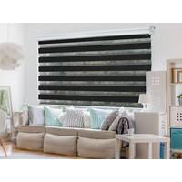 Casa Pura Sichtschutzrollo Mini Day & Night mit Aluminium-Kassette Polyester, Aluminium Schwarz 450 x 1500 mm