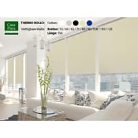 Casa Pura Verdunkelungsrollo Blackout Thermo Polyester Creme 750 x 1500 mm