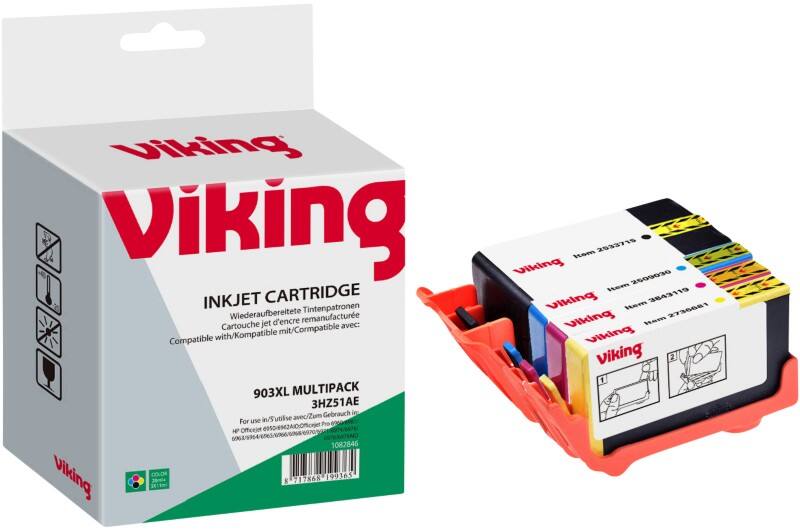 Viking 903XL Kompatibel HP Tintenpatrone 3HZ51AE Schwarz, Cyan, Magenta, Gelb Multipack 4 Stück
