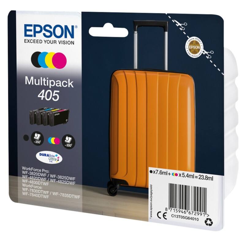 Epson 405 Original Tintenpatrone C13T05G640 Schwarz, Cyan, Magenta, Gelb Multipack 4 Stück