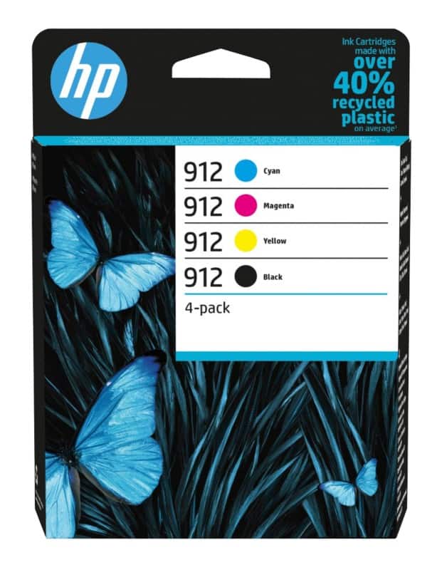 HP 912 Original Tintenpatrone 6ZC74AE Schwarz, Cyan, Magenta, Gelb Multipack 4 Stück