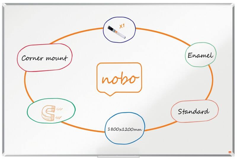 Nobo Premium Plus Whiteboard 1915149 Wandmontiert Magnetisch Emaille 180 x 120 cm