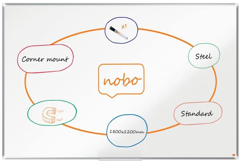 Nobo Premium Plus Whiteboard 1915161 Wandmontiert Magnetisch Lackierter Stahl 180 x 120 cm