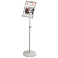 Nobo Premium Plus Freistehender Höhenverstellbarer Klapp-Infoständer 1902383 A4 Aluminium Silber 140 cm