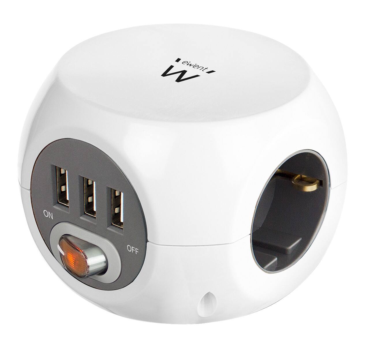 ewent Dreifachsteckdose EW3939 mit USB Anschlüsssen 1,5 M Weiß