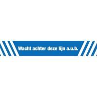 Bodenaufkleber Warten Sie hinter dieser Linie Kunststoff 100 x 15 cm