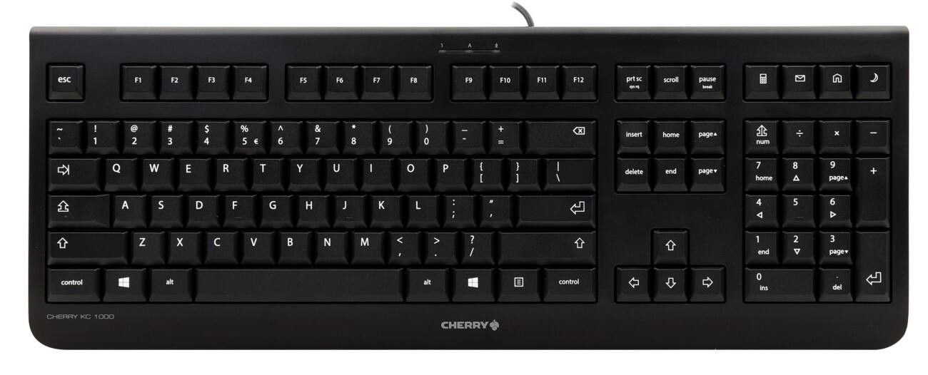 CHERRY Tastatur KC 1000 QWERTY Schwarz Kabelgebunden