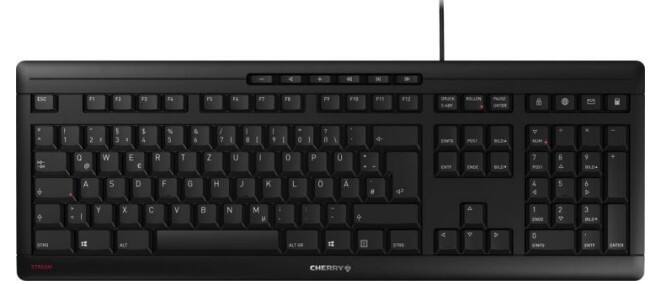 CHERRY Tastatur STREAM JK-8500 JK-8500EU-2 Schwarz QWERTY Englisch