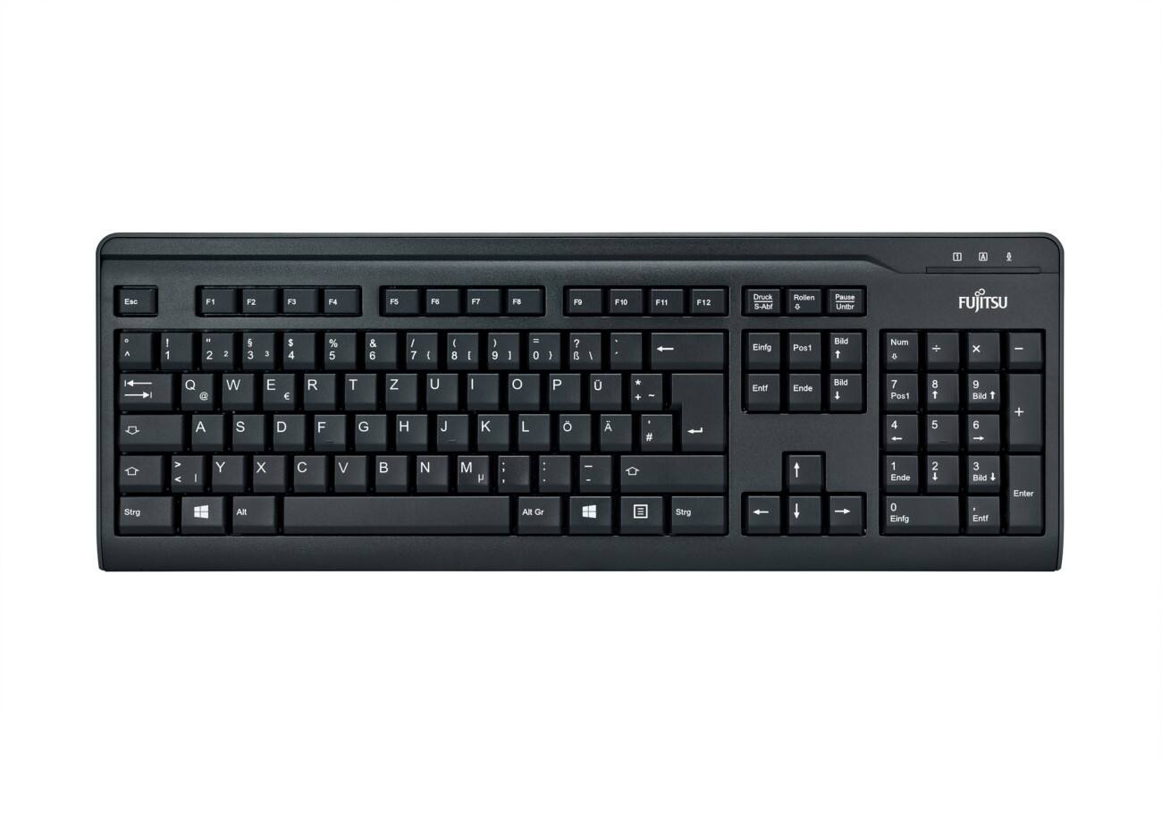 FUJITSU Tastatur KB410 QWERTZ Schwarz Verkabelt