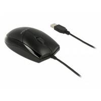 DeLOCK Optische USB Kabelgebundene Maus Beidhändig 1 m Kabel Schwarz
