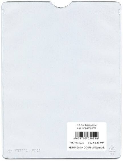 HERMA Ausweishüllen Transparent PP (Polypropylen) 12,5 x 8,2 cm 25 Stück