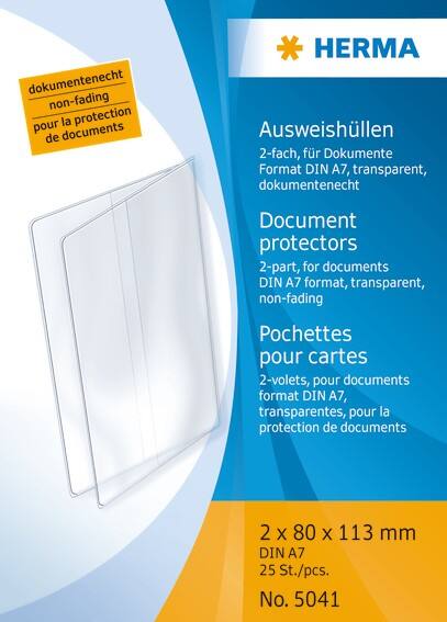 HERMA Ausweishüllen Transparent PP (Polypropylen) 11,3 x 8 cm 25 Stück