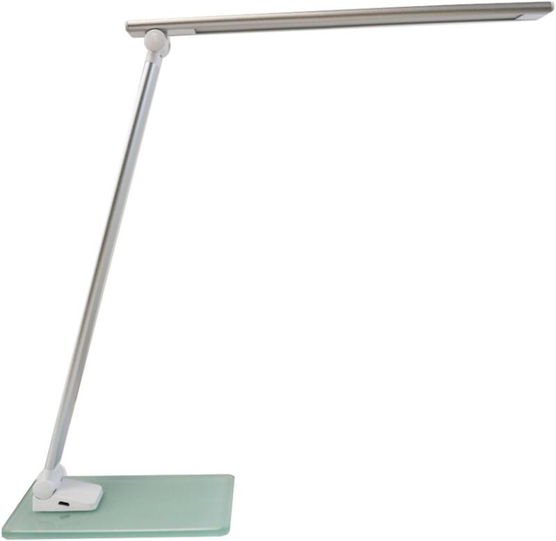 Unilux popy freistehend tischleuchte led silber, weiãŸ usb 300 x 120 x 350 mm