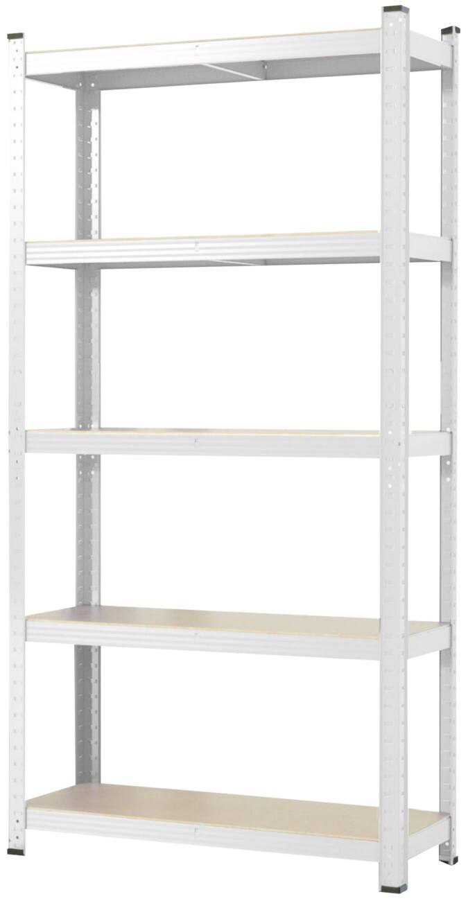 MAMMUT Schwerlastregal Grizzly Weiß 5 Fächer 1.800 x 900 x 600 mm