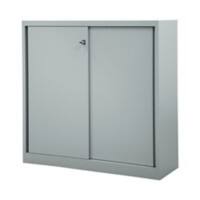 Bisley Schiebetürenschrank ECO, 1 Fachboden, 2 OH, Farbe silber, H 839 x B 1200 x T 430 mm