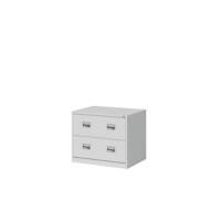 Bisley Hängeregistraturschrank ECO, doppelbahnig, DIN A4, 2 HR-Schubladen, Farbe lichtgrau; H 698 x B 842 x 620 mm