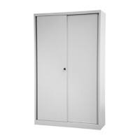 Bisley Schiebetürenschrank ECO, 4 Fachböden, 5 OH, Farbe lichtgrau, H 1980 x B 1200 x T 430 mm