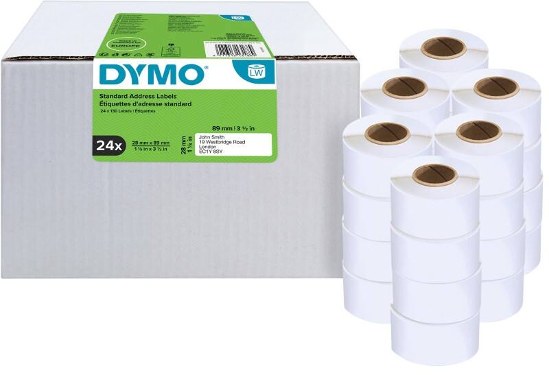 Dymo LW S0722360 / 99010 Authentic Adressetiketten Selbstklebend Weiß 28 x 89 mm 24 Rollen à 130 Etiketten