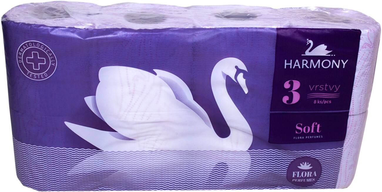 HARMONY Toilettenpapier Soft Flora 3-lagig 8 Rollen à 132 Blatt