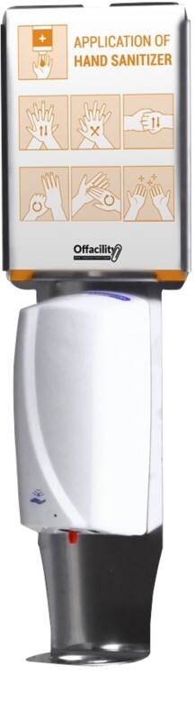 Handdesinfektionsmittel Spender Nachfüllbar A4 Infotafel 1000 ml Weiß, Silberweiß