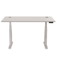 Rechteckiger Sitz-Stehschreibtisch Grau Stahl, MFC, PVC CAMBIO 1800 x 800 x 645-1305 mm