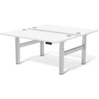 Rechteckiger Sitz-Stehschreibtisch Weiß Stahl, MFC, PVC CAMBIO 1600 x 800 x 645-1305 mm