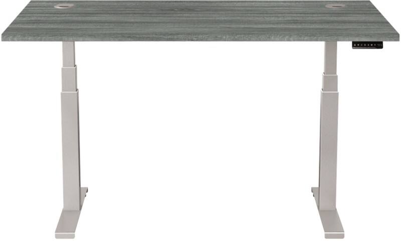 Fellowes Cambio Elektrisch Höhenverstellbar Sitz-Stehschreibtisch Rechteckig Eiche T-Fuß 1.699 (B) x 649 (T) x 1.305 (H) mm MDF (Mitteldichte Faserplatte), PVC (Polyvinylchlorid), Stahl