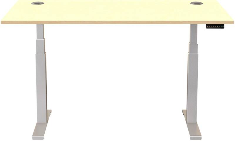 Fellowes Cambio Elektrisch Höhenverstellbar Sitz-Stehschreibtisch Rechteckig Ahorn T-Fuß 1.699 (B) x 649 (T) x 1.305 (H) mm MDF (Mitteldichte Faserplatte), PVC (Polyvinylchlorid), Stahl