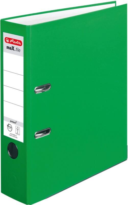 herlitz maX.file protect Ordner Breit A4 80 mm Hellgrün 2 Ringe 11053667 Kunststoff Texturiert Hochformat