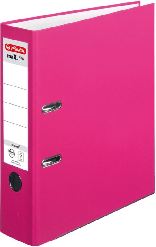 herlitz maX.file protect Breit Ordner A4 80 mm Rosa 2 Ringe 11053683 Kunststoff Texturiert Hochformat