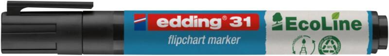 edding EcoLine 31 Flipchart-Marker  Mittel Rundspitze 1,5 - 3 mm Schwarz Nachfüllbar Wasserbeständig