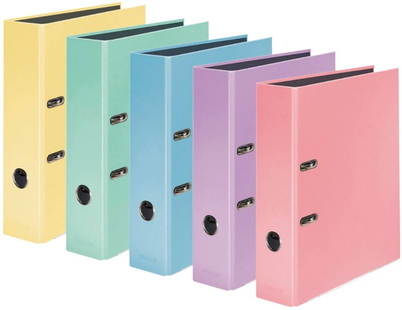 Falken Pastel Color Ordner Breit A4 80 mm Farbig sortiert 2 Ringe Pappkarton Glänzend 10 Stück