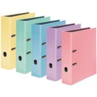 Falken PastellColour Ordner A4 80 mm Farbig Sortiert 2 Ringe Pappkarton Glänzend 10 Stück