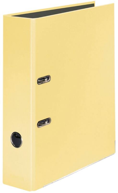 Falken Pastel Color Ordner Breit A4 80 mm Vanille 2 Ringe Pappkarton Glänzend