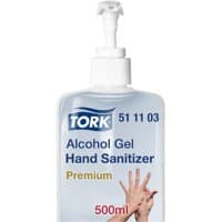 Tork Händesinfektionsgel - 511103 - Desinfektionsmittel für die Hände in frei stehendem Pumpspender - Premium-Qualität, 12 x 500 ml