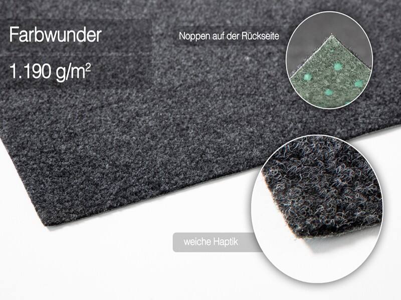 Rasenteppich Casa Pura Farbwunder Pro Schwarz Polypropylen 2000 x 6000 mm