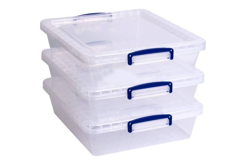 Really Useful Box Kunststoff Archivbox 10,5 L Transparent 38,3 x 46 x 11,3 cm 3 Stück