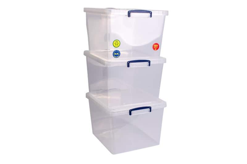 Really Useful Box Kunststoff Archivbox 33,5 L Transparent 38,3 x 46 x 28,5 cm 3 Stück