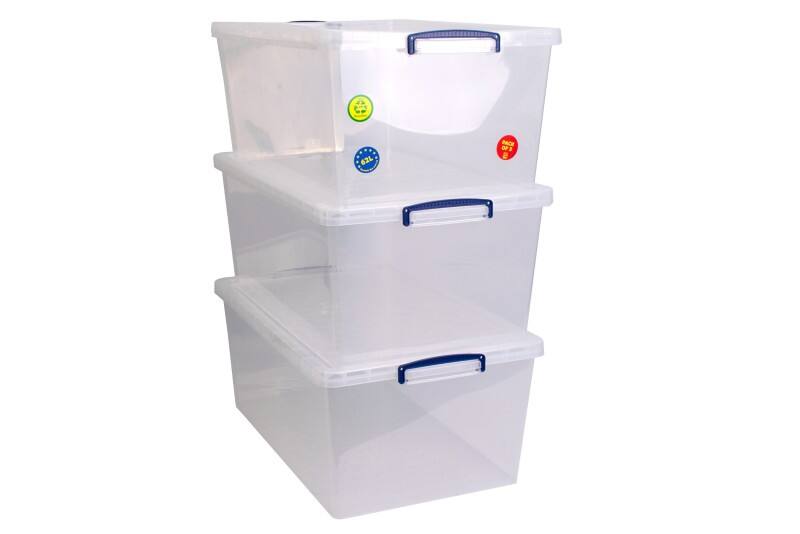 Really Useful Box Kunststoff Archivbox 62 L Transparent 44 x 68,5 x 28,7 cm 3 Stück