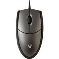 V7 MV3000 full sized Plug & Play USB Kabelgebundene Optische LED Maus 3 Tasten USB Silber, 1 m Kabel Schwarz (MV3000010-5EC)